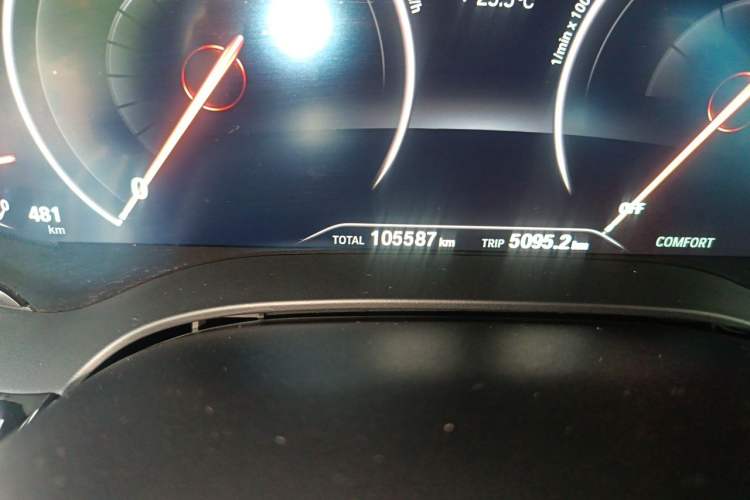 Used BMW 5 Series 2019 525i M Sport Package Odometer Close Up