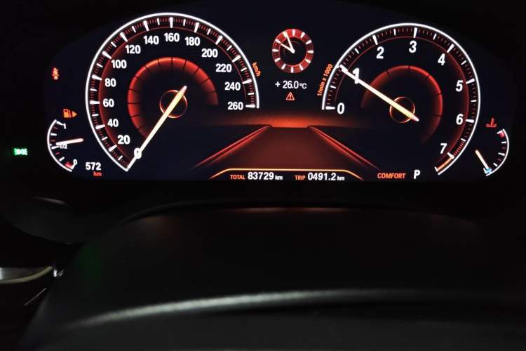 Used BMW 5 Series 2019 530Li Leading Model Luxury Package Odometer Close Up
