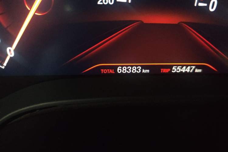 Used BMW 5 Series 2019 530Li Leading Model Luxury Package Odometer Close Up