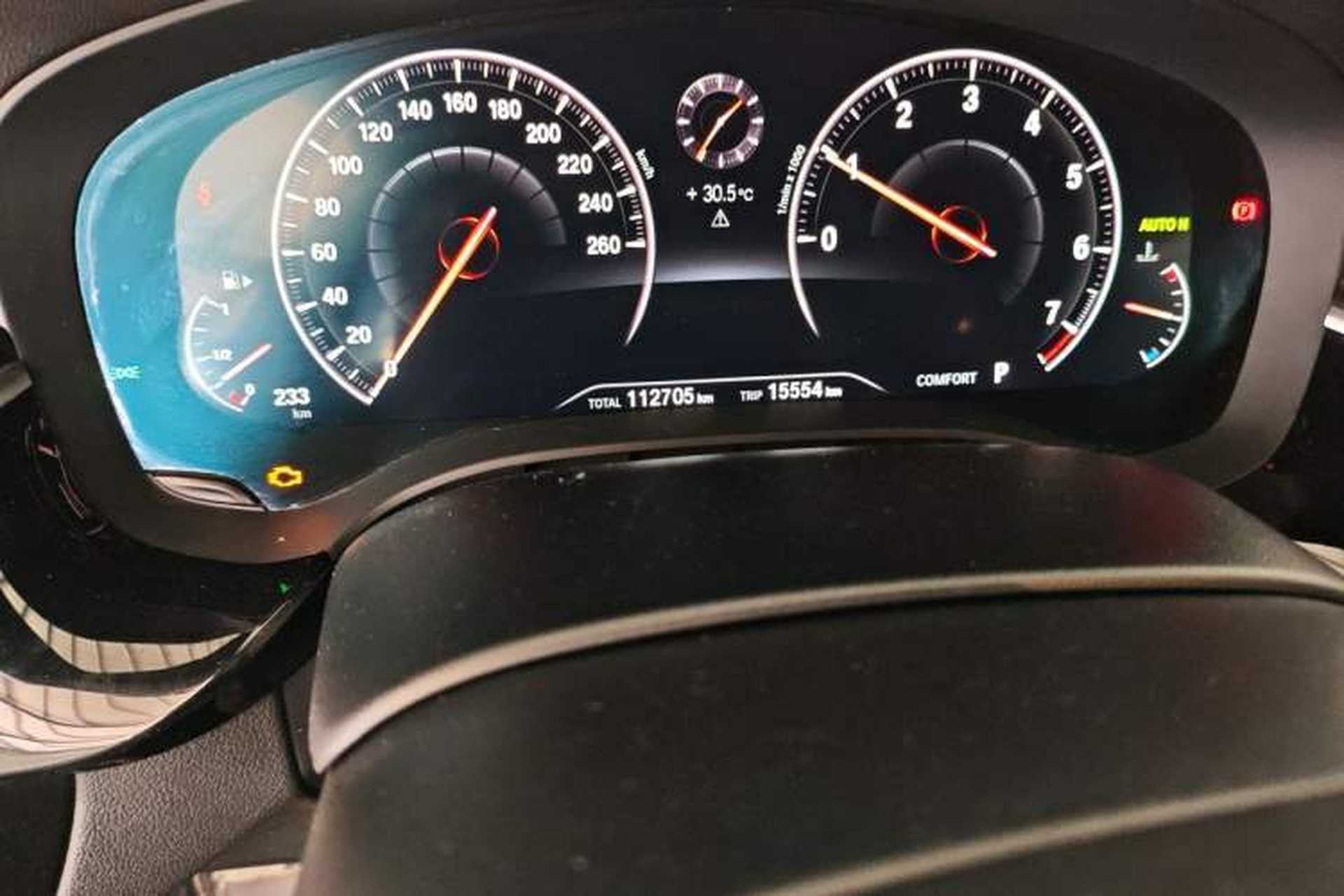 Used BMW 5 Series 2019 530Li Leading Model M Sport Package Odometer Close Up