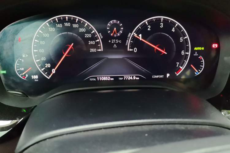Used BMW 5 Series 2019 530Li Leading Model Luxury Package Odometer Close Up