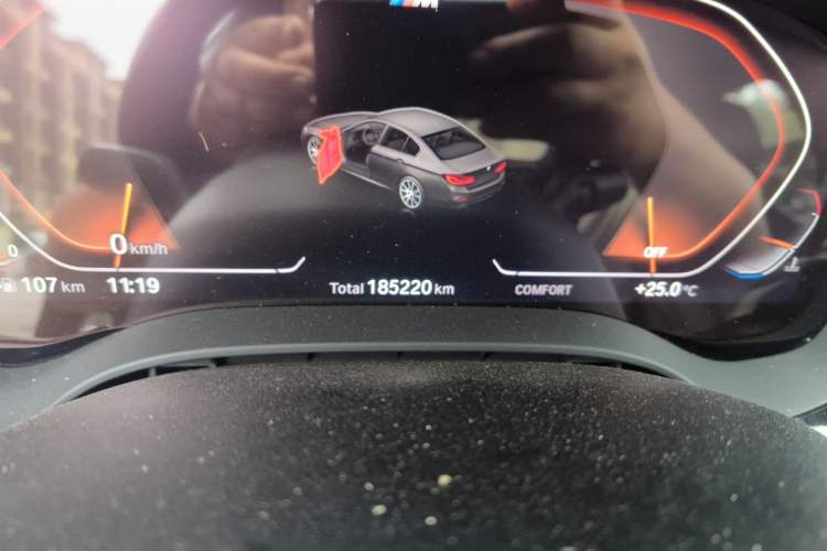 Used BMW 5 Series 2020 525Li M Sport Package Odometer Close Up