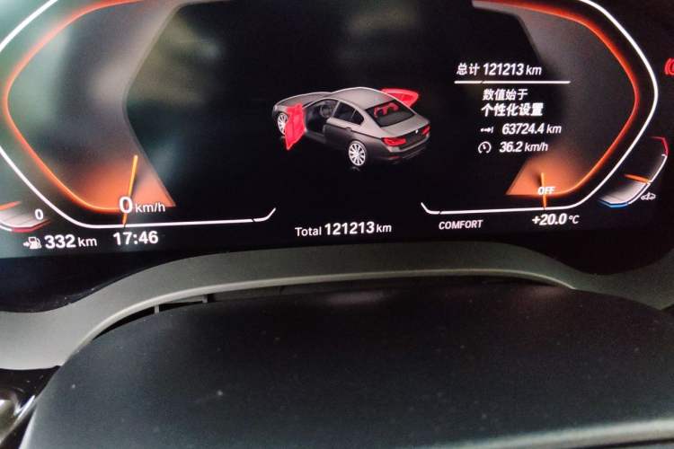 Used BMW 5 Series 2020 530Li xDrive Luxury Package Odometer Close Up