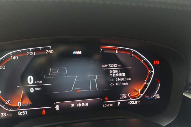 Used BMW 5 Series 2020 530Li Leading Model M Sport Package Odometer Close Up