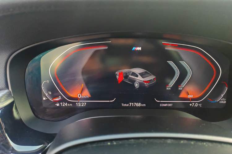 Used BMW 5 Series 2020 540i Sport Line M Sport Package Odometer Close Up