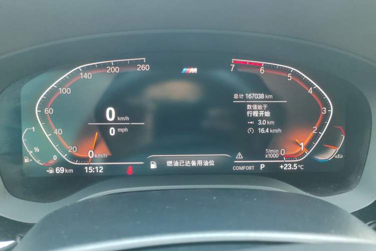 Used BMW 5 Series 2020 525Li M Sport Package Odometer Close Up
