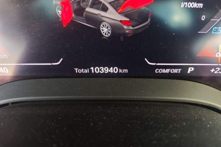 Used BMW 5 Series 2020 530Li Leading Model M Sport Package Odometer Close Up