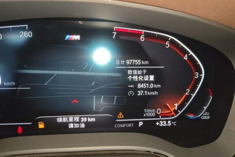 Used BMW 5 Series 2020 525Li M Sport Package Odometer Close Up