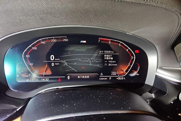 Used BMW 5 Series 2020 530i M Sport Package Odometer Close Up