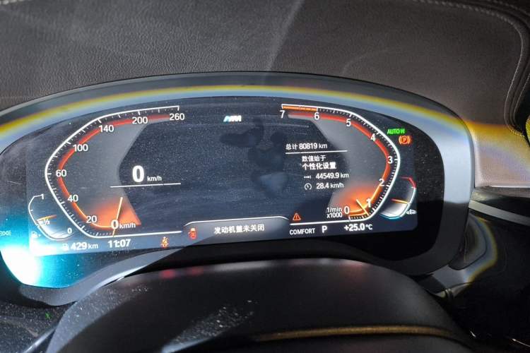 Used BMW 5 Series 2020 525Li M Sport Package Odometer Close Up