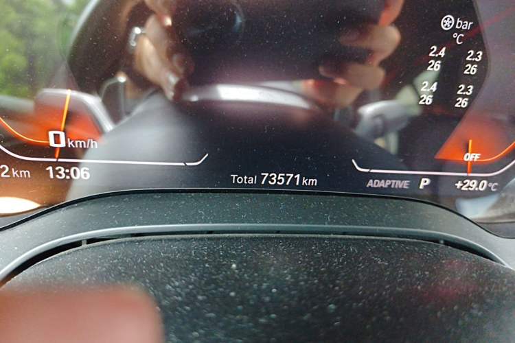 Used BMW 5 Series 2020 540i Sport Line M Sport Package Odometer Close Up