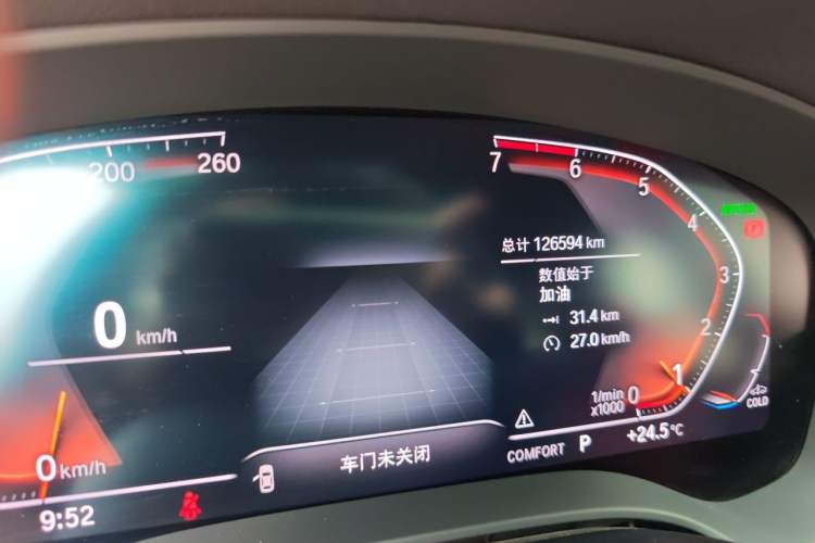 Used BMW 5 Series 2020 530Li Leading Model M Sport Package Odometer Close Up