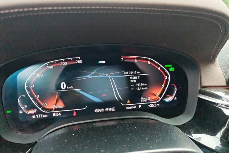 Used BMW 5 Series 2020 525Li M Sport Package Odometer Close Up