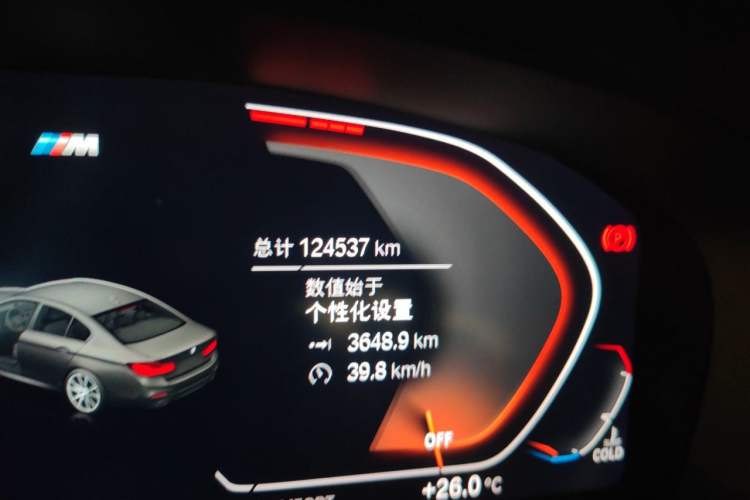 Used BMW 5 Series 2020 530Li Leading Model M Sport Package Odometer Close Up