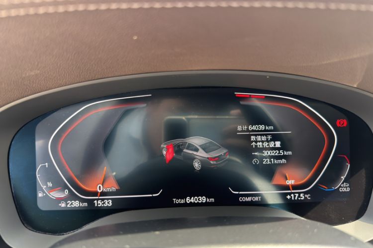Used BMW 5 Series 2020 530Li xDrive Luxury Package Odometer Close Up