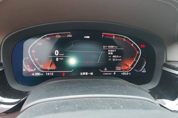 Used BMW 5 Series 2020 525Li M Sport Package Odometer Close Up