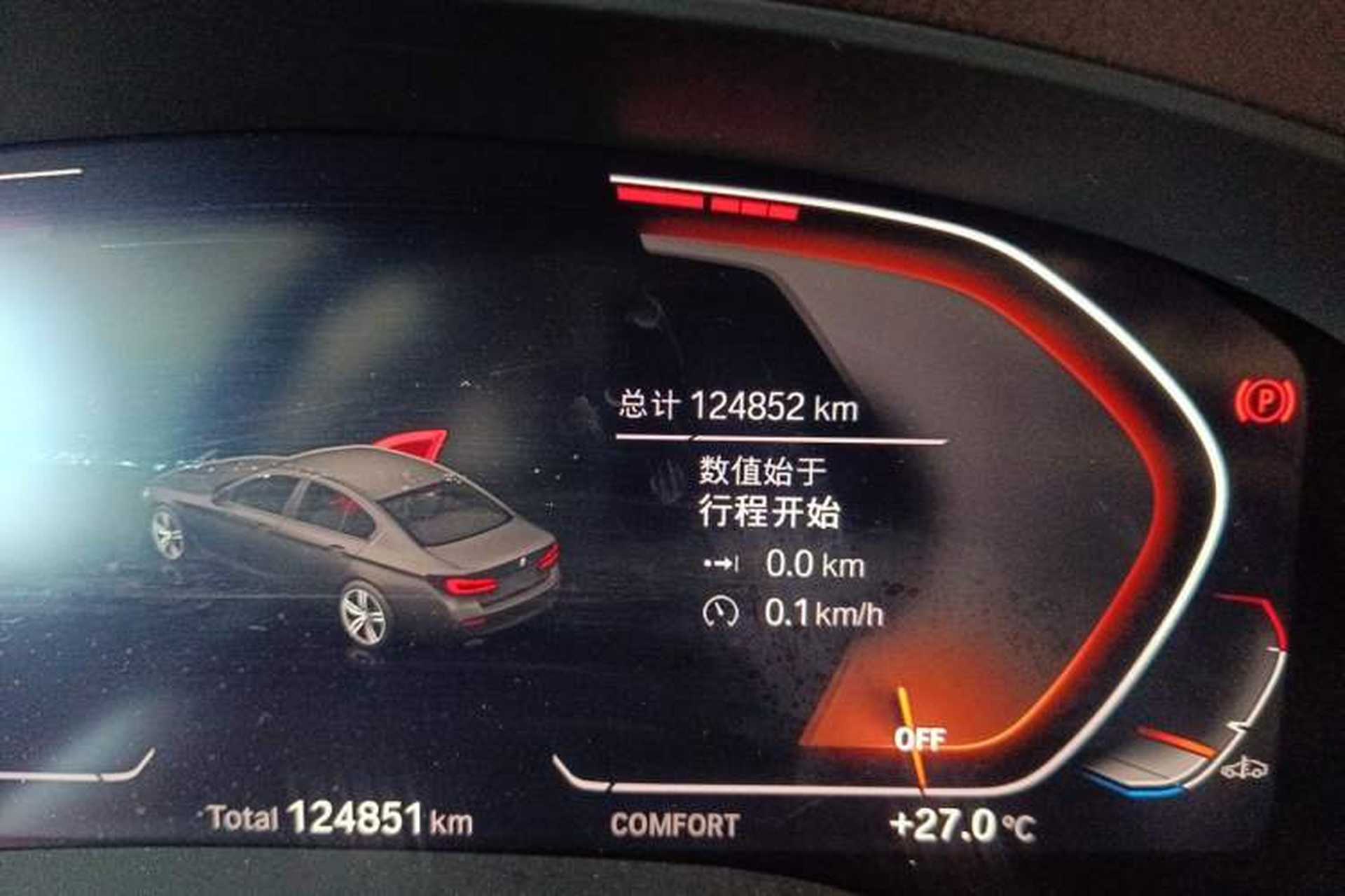 Used BMW 5 Series 2021 530Li xDrive Luxury Package Odometer Close Up