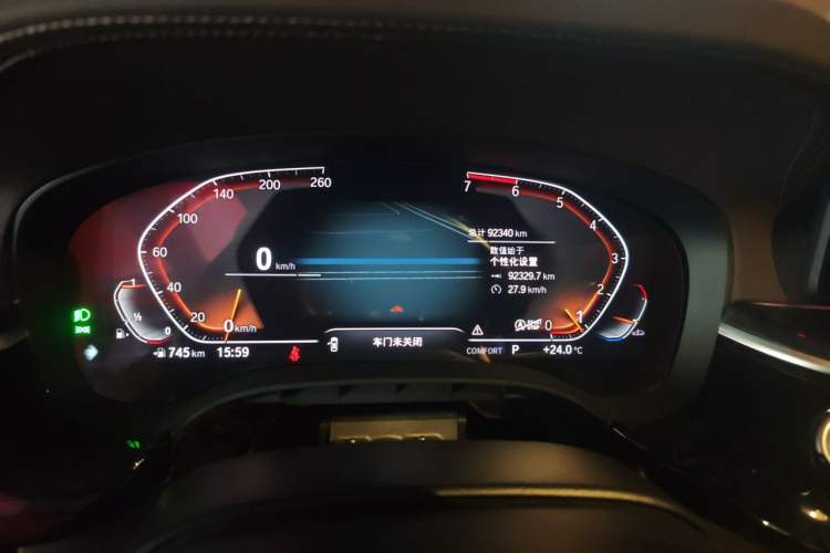 Used BMW 5 Series 2021 Updated Version 525Li Luxury Package Odometer Close Up