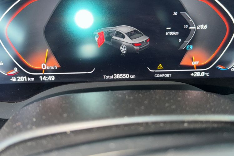 Used BMW 5 Series 2021 Updated 530Li Luxury Package Premium Edition Odometer Close Up