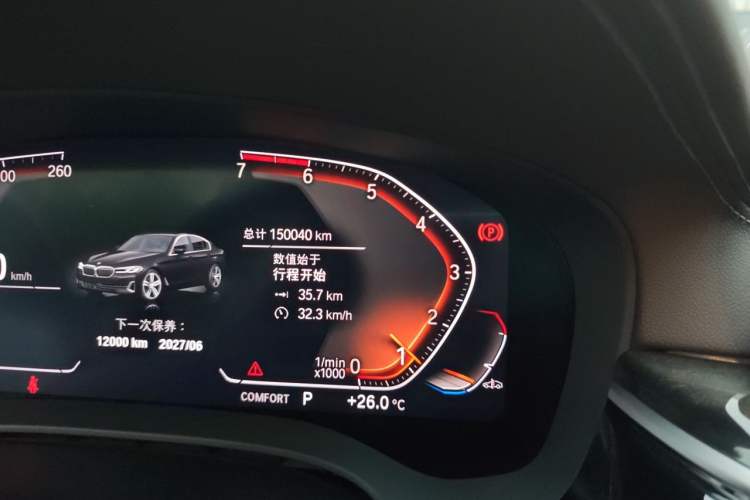 Used BMW 5 Series 2021 530Li Luxury Edition Premium Package Odometer Close Up