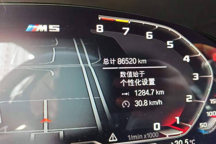 Used BMW 5 Series 2021 530Li Luxury Edition M Sport Package Odometer Close Up