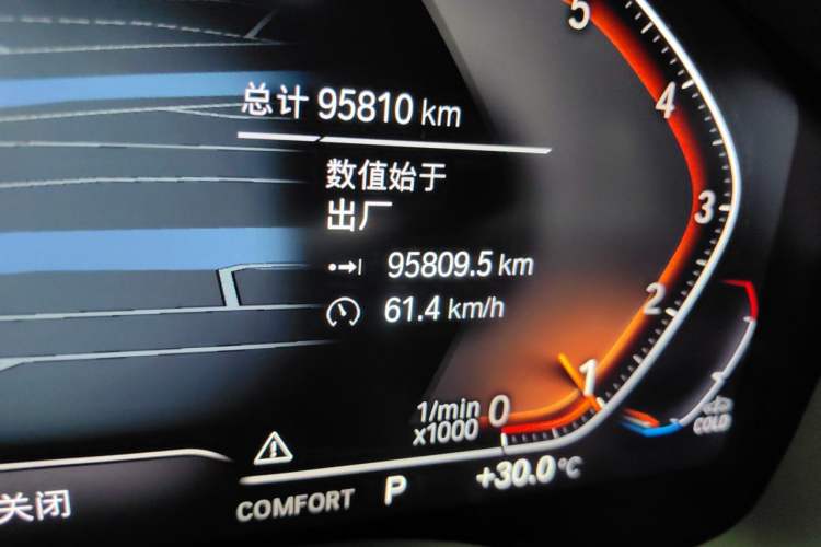 Used BMW 5 Series 2021 530Li Luxury Edition M Sport Package Odometer Close Up
