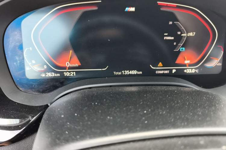 Used BMW 5 Series 2021 530Li Leading Model M Sport Package Odometer Close Up