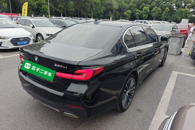 Used BMW 5 Series 2021 530Li Leading Model M Sport Package Rear Right 45 Deg