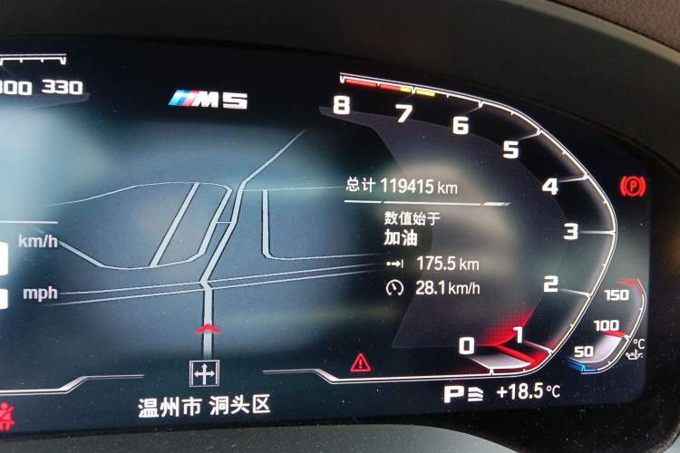 Used BMW 5 Series 2021 525Li M Sport Package Odometer Close Up