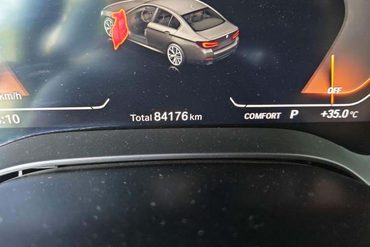 Used BMW 5 Series 2021 530i M Sport Package Odometer Close Up
