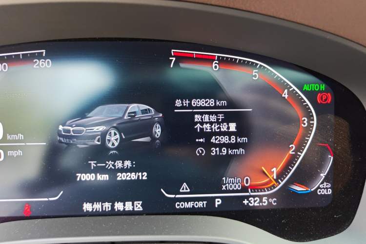Used BMW 5 Series 2021 530Li Executive Luxury Package Odometer Close Up