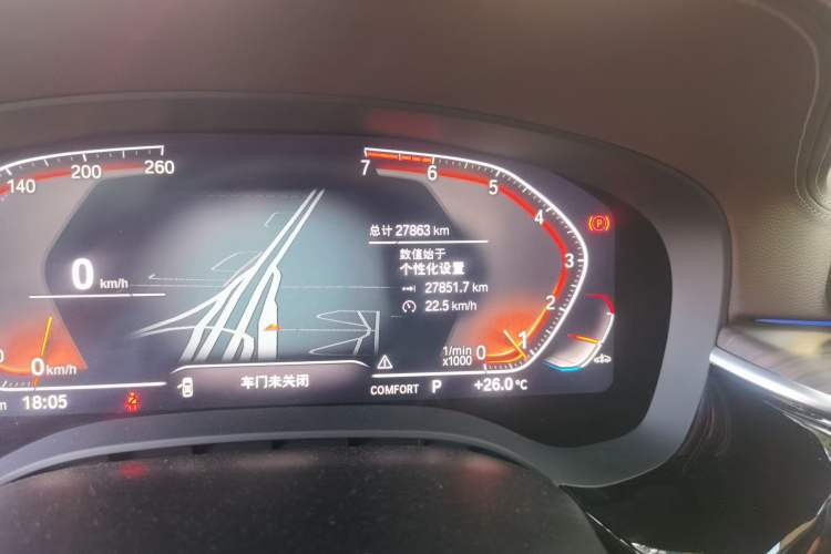Used BMW 5 Series 2021 530Li xDrive Luxury Package Odometer Close Up