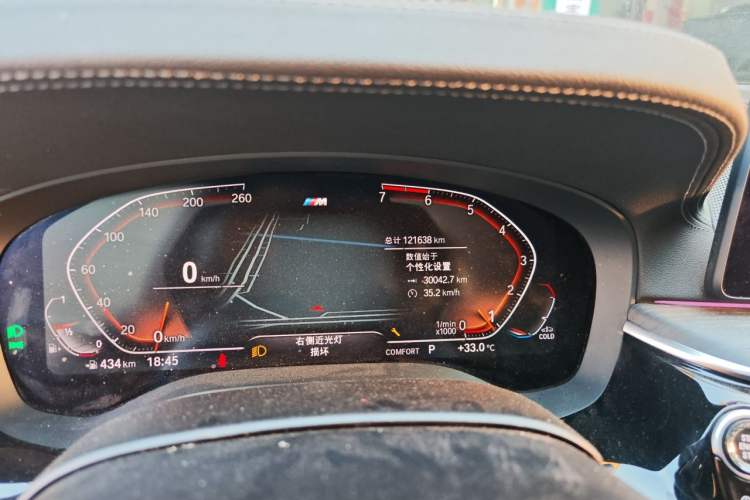 Used BMW 5 Series 2021 530Li Leading Model M Sport Package Odometer Close Up