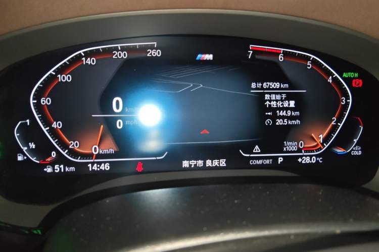 Used BMW 5 Series 2021 530Li Leading Model M Sport Package Odometer Close Up
