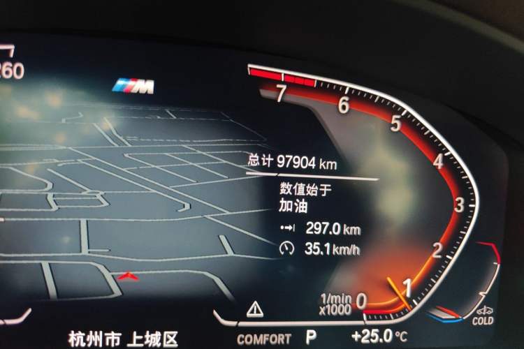 Used BMW 5 Series 2022 Second Facelift 530Li Luxury Version M Sport Package Odometer Close Up