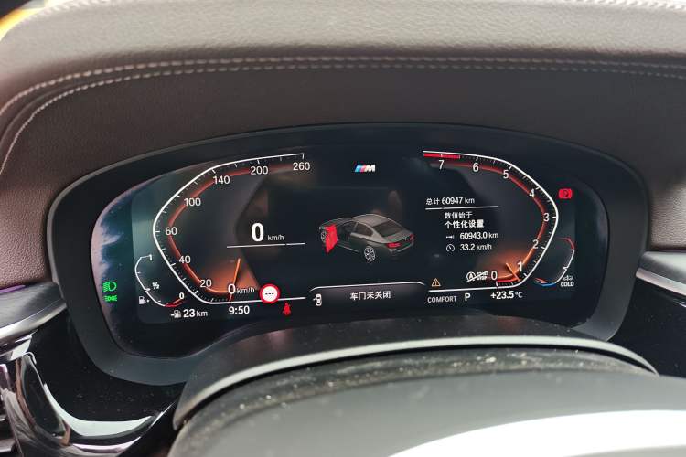 Used BMW 5 Series 2022 Second Facelift 530Li Luxury Version M Sport Package Odometer Close Up