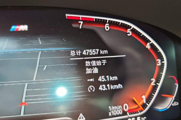 Used BMW 5 Series 2022 Second Facelift 525Li M Sport Package Odometer Close Up