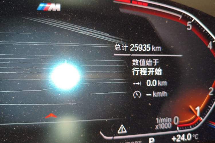 Used BMW 5 Series 2022 Second Facelift 525i M Sport Package Odometer Close Up
