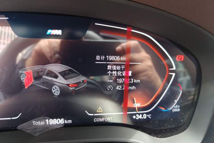 Used BMW 5 Series 2022 Second Facelift 525Li M Sport Package Odometer Close Up