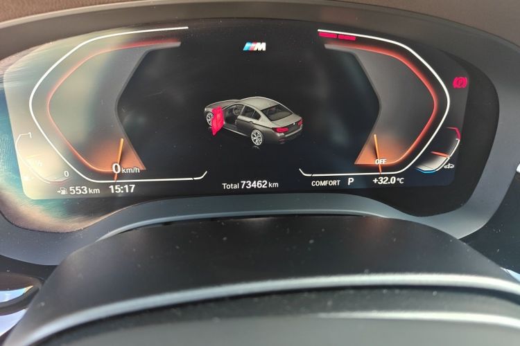 Used BMW 5 Series 2022 Second Facelift 530Li Leading Edition M Sport Package Odometer Close Up