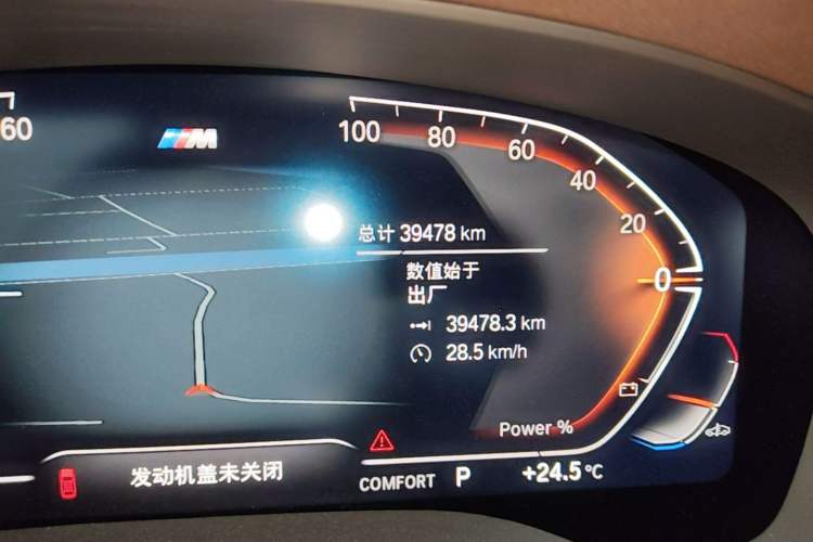 Used BMW 5 Series 2022 Second Facelift 525Li M Sport Package Odometer Close Up