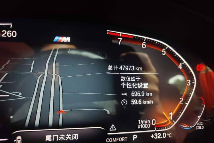 Used BMW 5 Series 2022 530Li Leading Model M Sport Package Odometer Close Up