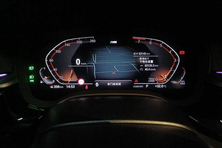 Used BMW 5 Series 2022 Second Facelift 530Li Luxury Version M Sport Package Odometer Close Up