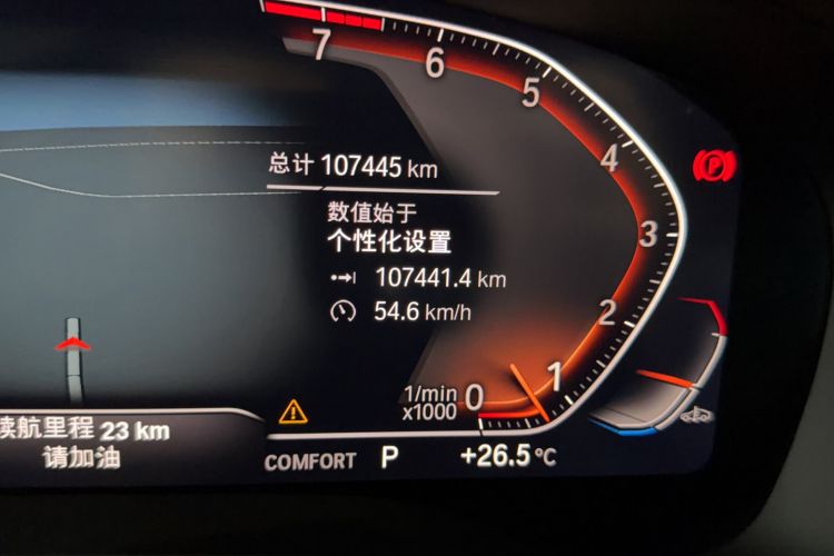 Used BMW 5 Series 2022 Second Facelift 530Li Luxury Edition Premium Package Odometer Close Up