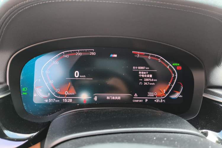 Used BMW 5 Series 2022 Updated 530i M Sport Package Odometer Close Up