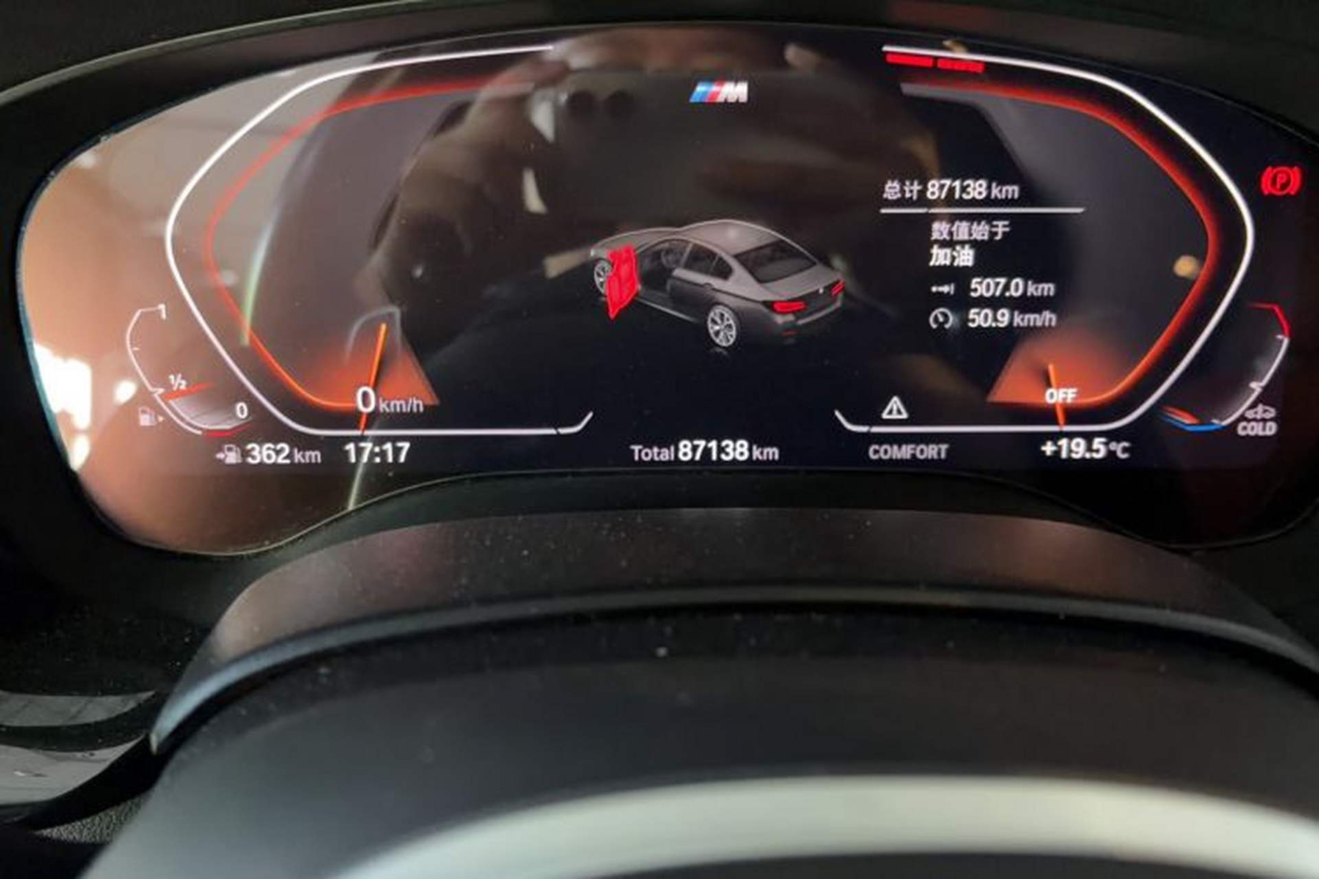 Used BMW 5 Series 2022 Restyled 530Li Leading Edition M Sport Package Odometer Close Up