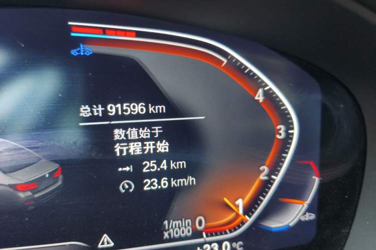 Used BMW 5 Series 2022 Second Facelift 525Li M Sport Package Odometer Close Up