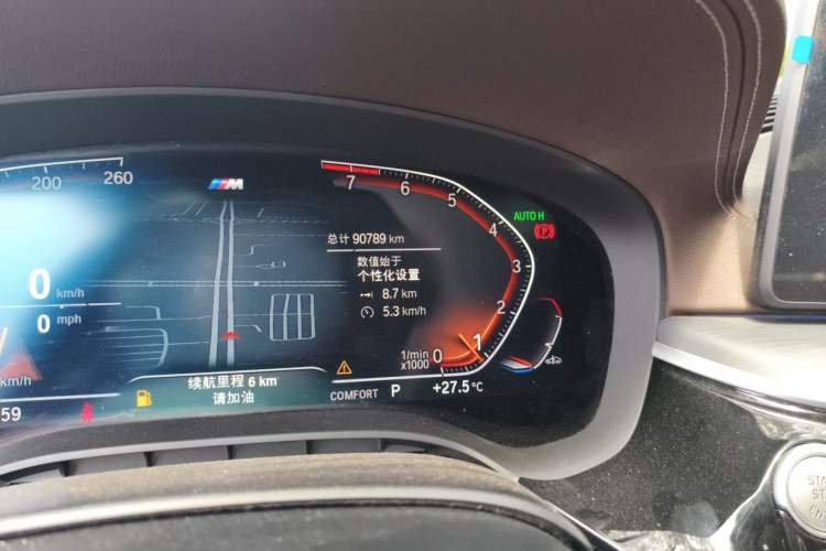 Used BMW 5 Series 2022 Second Facelift 530Li xDrive M Sport Package Odometer Close Up
