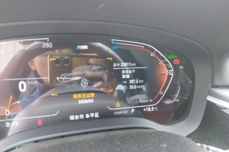 Used BMW 5 Series 2023 530Li Leading Model M Sport Package Odometer Close Up