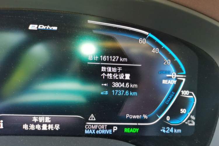 Used BMW 5 Series New Energy 2020 530Le Luxury Package Odometer Close Up